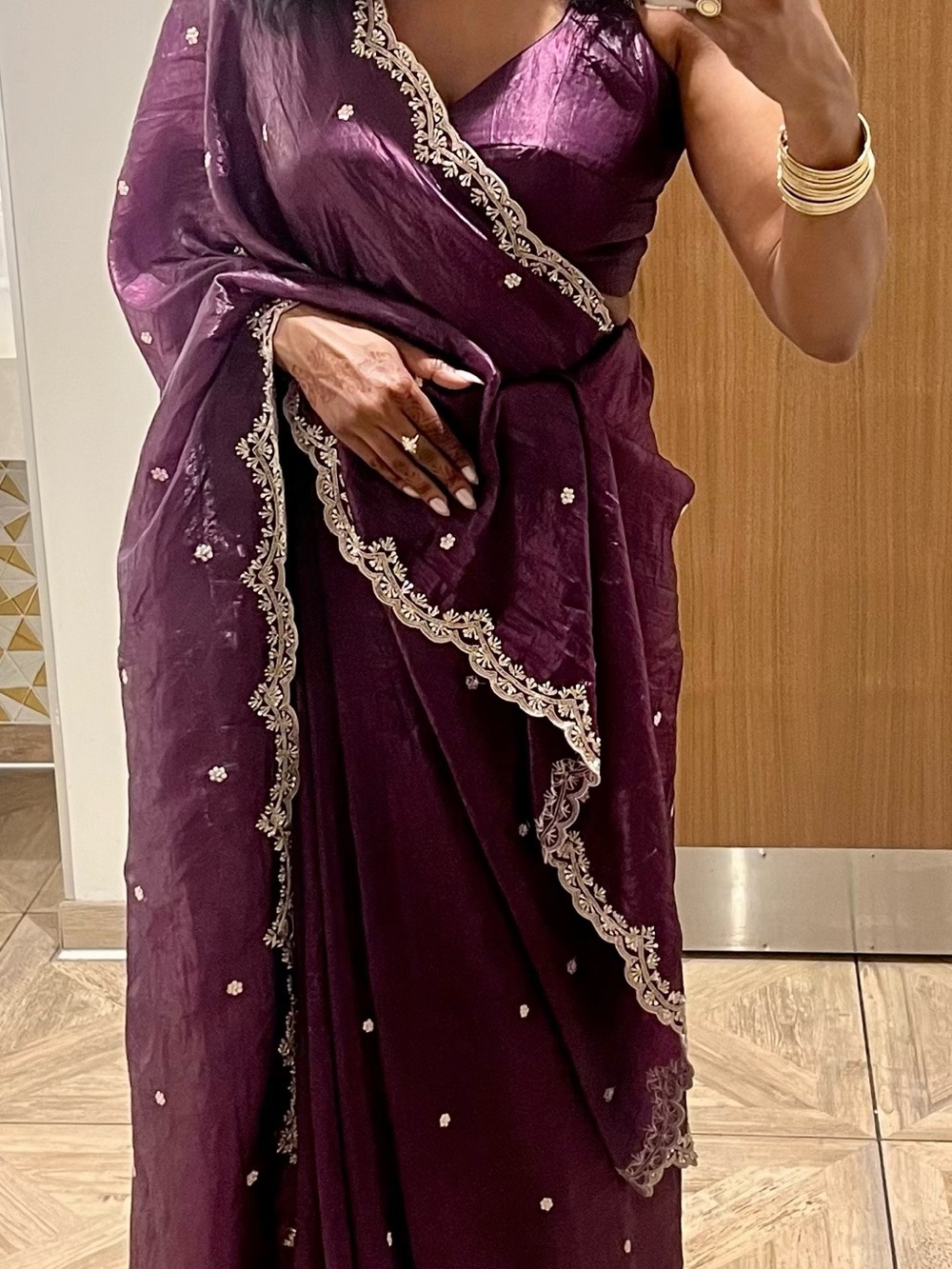 Elegant Purple Embroidered Women’s Saree